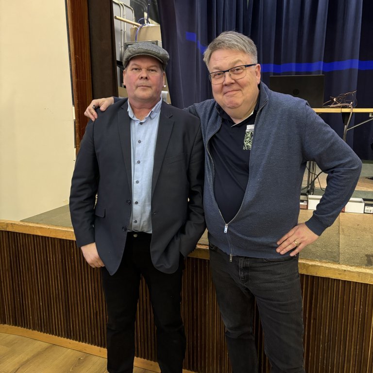 Hermann Aðalsteinsson formaður Goðans og Gunnar Björnsson forseti Skáksambands Íslands